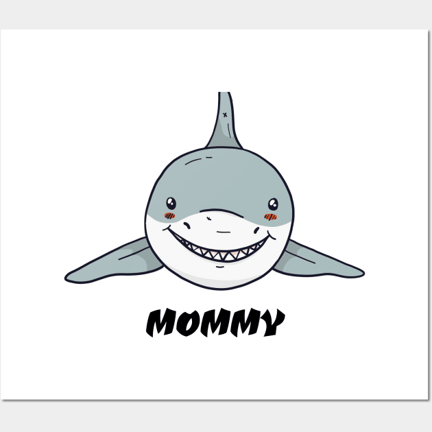 mommy shark lovers shirt Wall Art by KURA SHOP